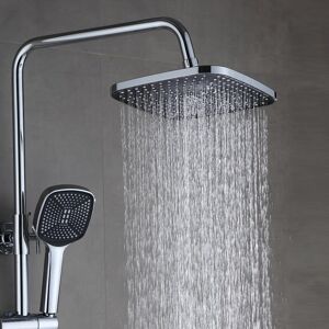 SHEIN 2pcs Simple Pressurized Shower Head Set, ABS Shower Accessory, For Bathroom Silver one-size