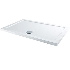 Milano Lithic - White Low Profile Rectangular Shower Tray - 1200mm x 900mm