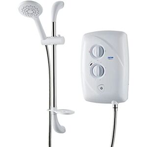 Triton Showers Triton T80 Easi-Fit 8.5kW Shower Electric 8.5 kW White I Electrical Showers with Showerhead & Anti Twist Hose Best Electric Shower Units for Bathrooms