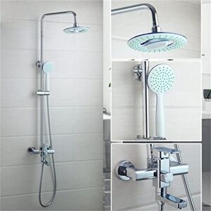 YJSPSW Double Function New Bathroom Chrome Round 8" Rainfall Shower Head +Heldhead Shower Faucet Set Bathtub Mixer Tap (Color : A, Size : 1ps) (A 1ps) (A 1ps)
