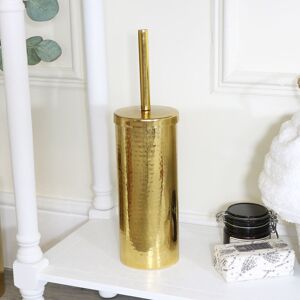 Hammered Gold Metal Toilet Brush Holder Material: Metal