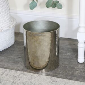 Silver Metal Hammered Waste Bin Material: Metal