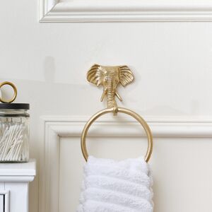 Metallic Gold Elephant Towel Ring Material: Iron