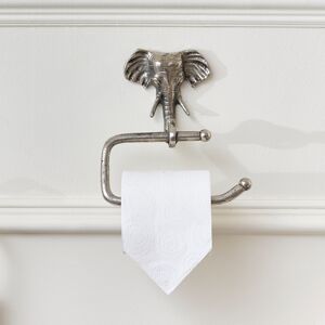 Metallic Silver Elephant Toilet Roll Holder 18cm x 19cm Material: Silver