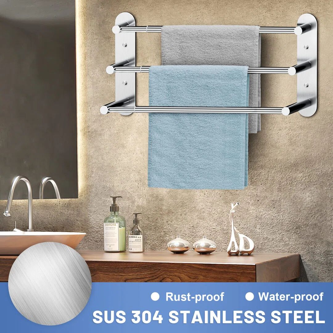 Photos - Towel Holder Rebrilliant Adelgund 37cm Wall Mounted Towel Rail gray 23.0 H x 37.0 W x 1
