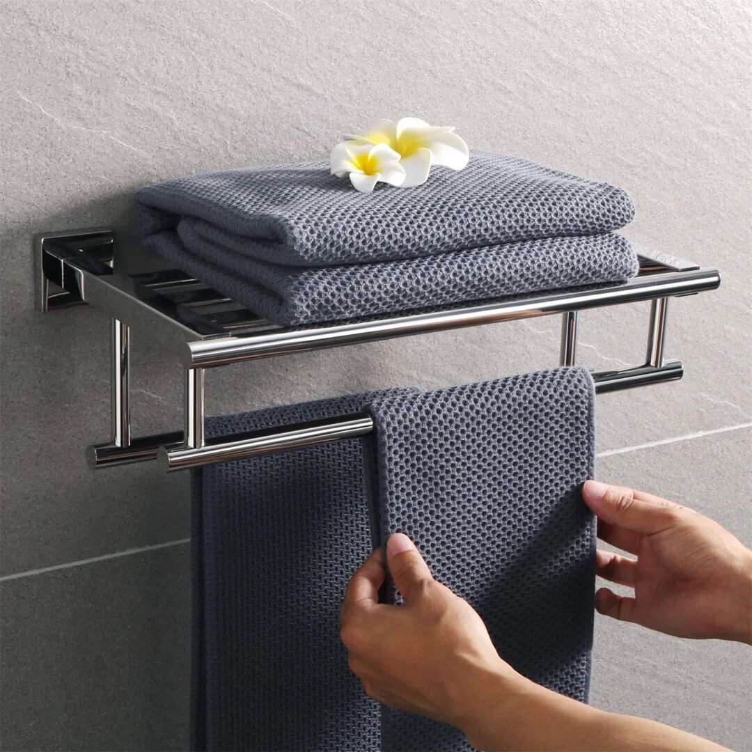 Photos - Towel Holder Canora Grey Castillon Wall Mounted Towel Rack gray 13.2 H x 40.0 W x 13.8