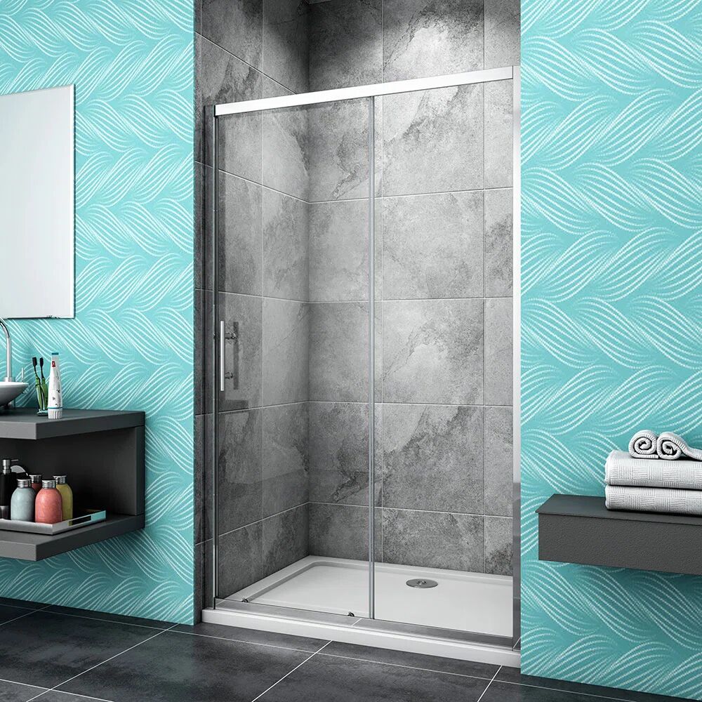 Photos - Shower Screen Belfry Bathroom Mcabee Sliding Glass Rectangular Shower Enclosure with Tra