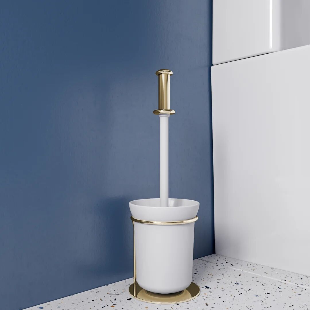 Photos - Toilet Brush Croydex Free-Standing  and Holder yellow 38.0 H x 12.0 W x 12. 