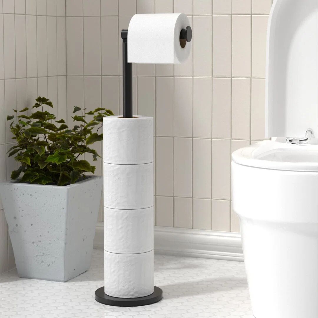 Photos - Toilet Paper Holder Rebrilliant Leighton Free Standing Toilet Roll Holder black 55.5 H x 19.99