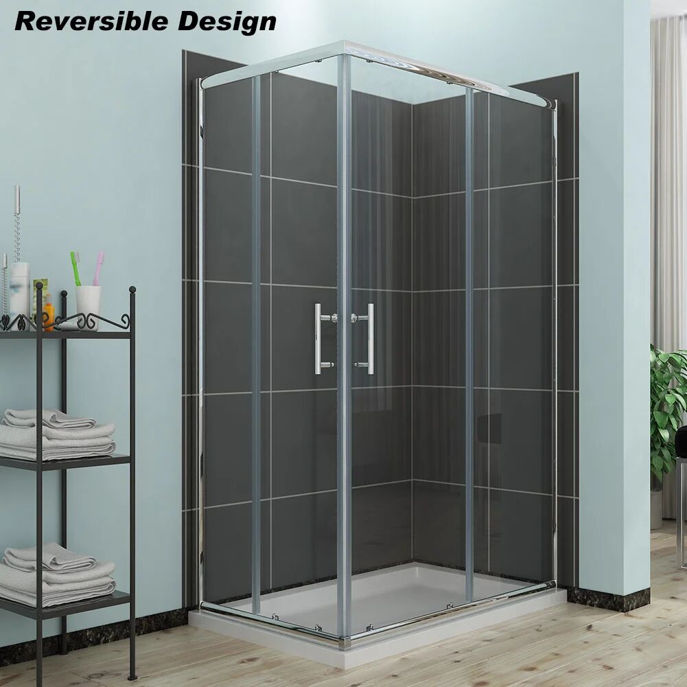 Photos - Shower Screen Belfry Bathroom Nesi Rectangular Shower Enclosure with Tray white 185.0 H