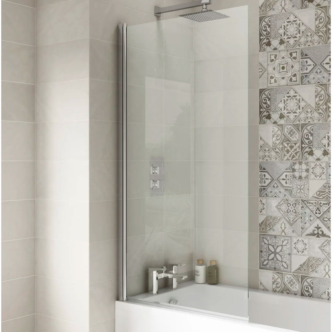 Photos - Shower Screen Nuie Pacific 1435mm Hinged Semi-Frameless Bath Screen with Clear Glass gra 