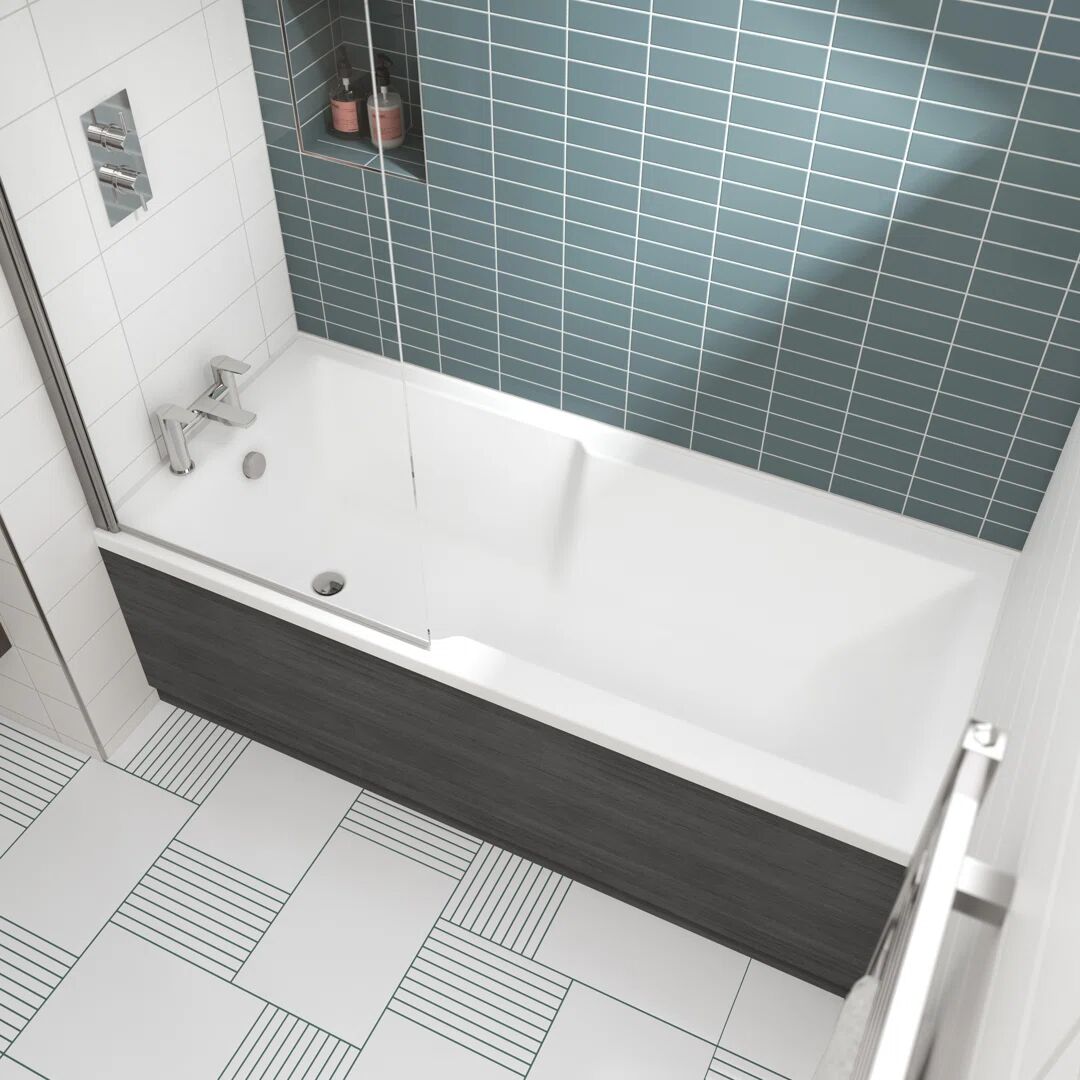 Nuie Shower Baths Insert Back to Wall Bathtub 400.0 H x 180.0 W x 80.0 D cm