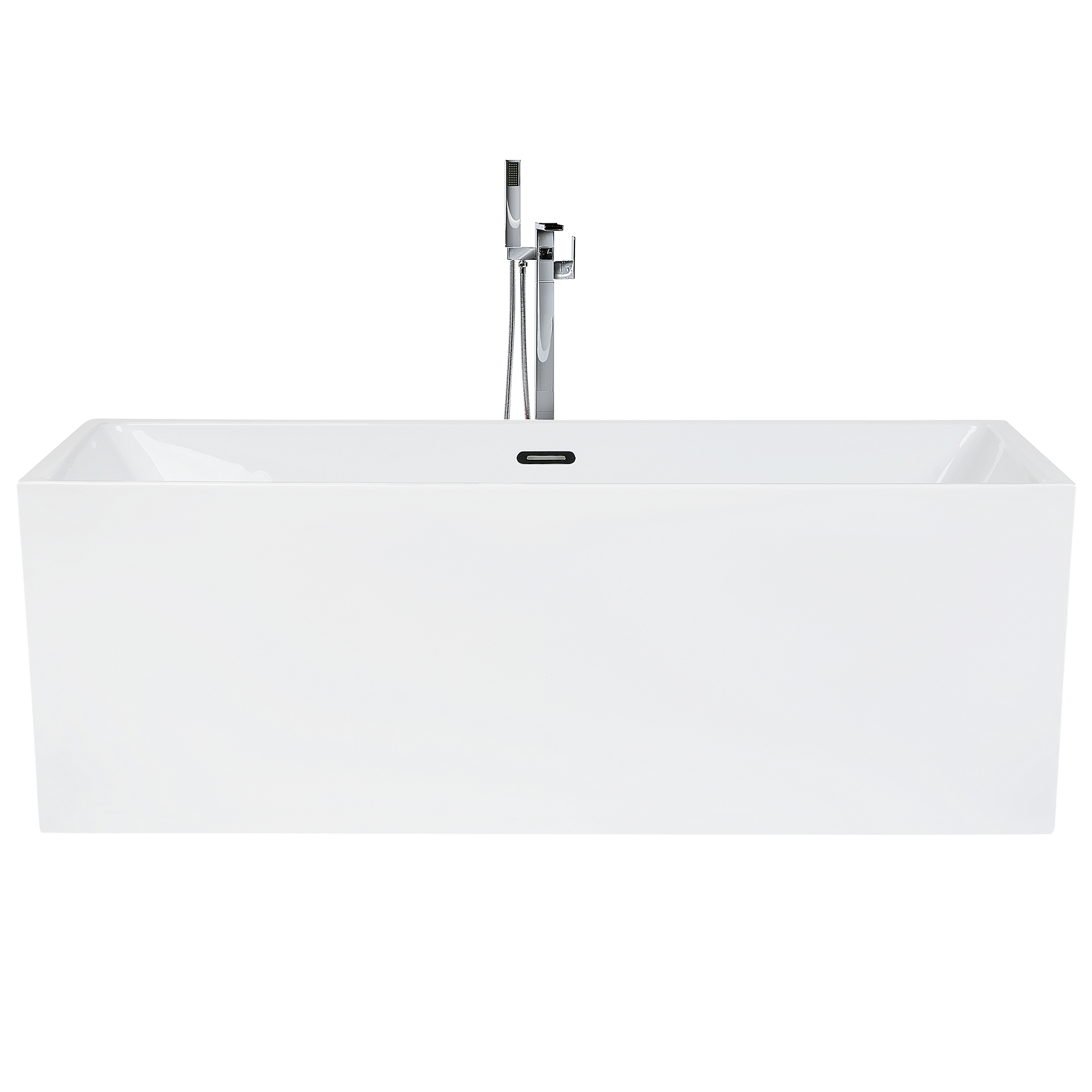 Beliani Freestanding Bath White Sanitary Acrylic Single 170 x 76 cm Rectangular Modern Style