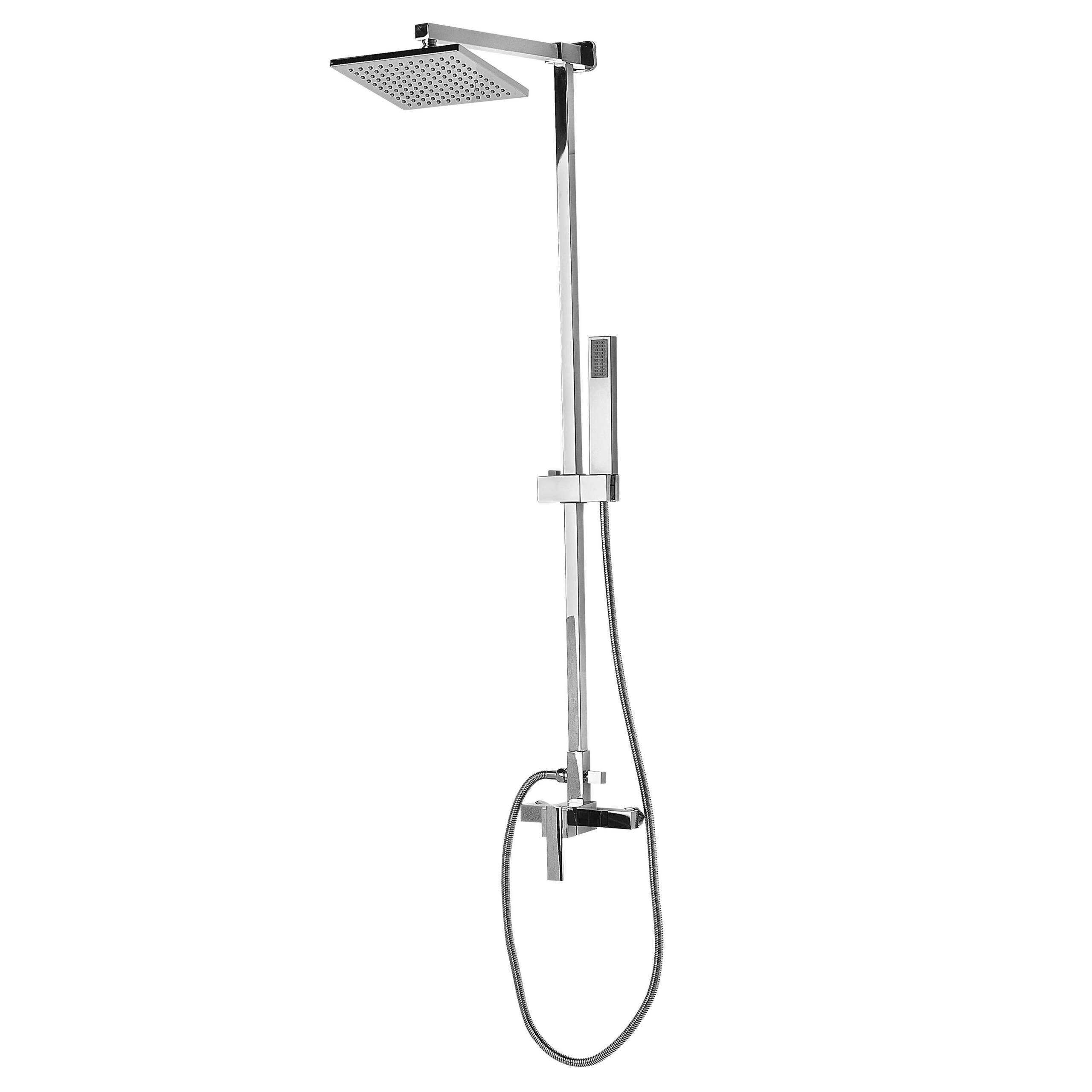 Beliani Modern Mixer Set Silver Brass Rainfall Hand Shower Wall Mounted