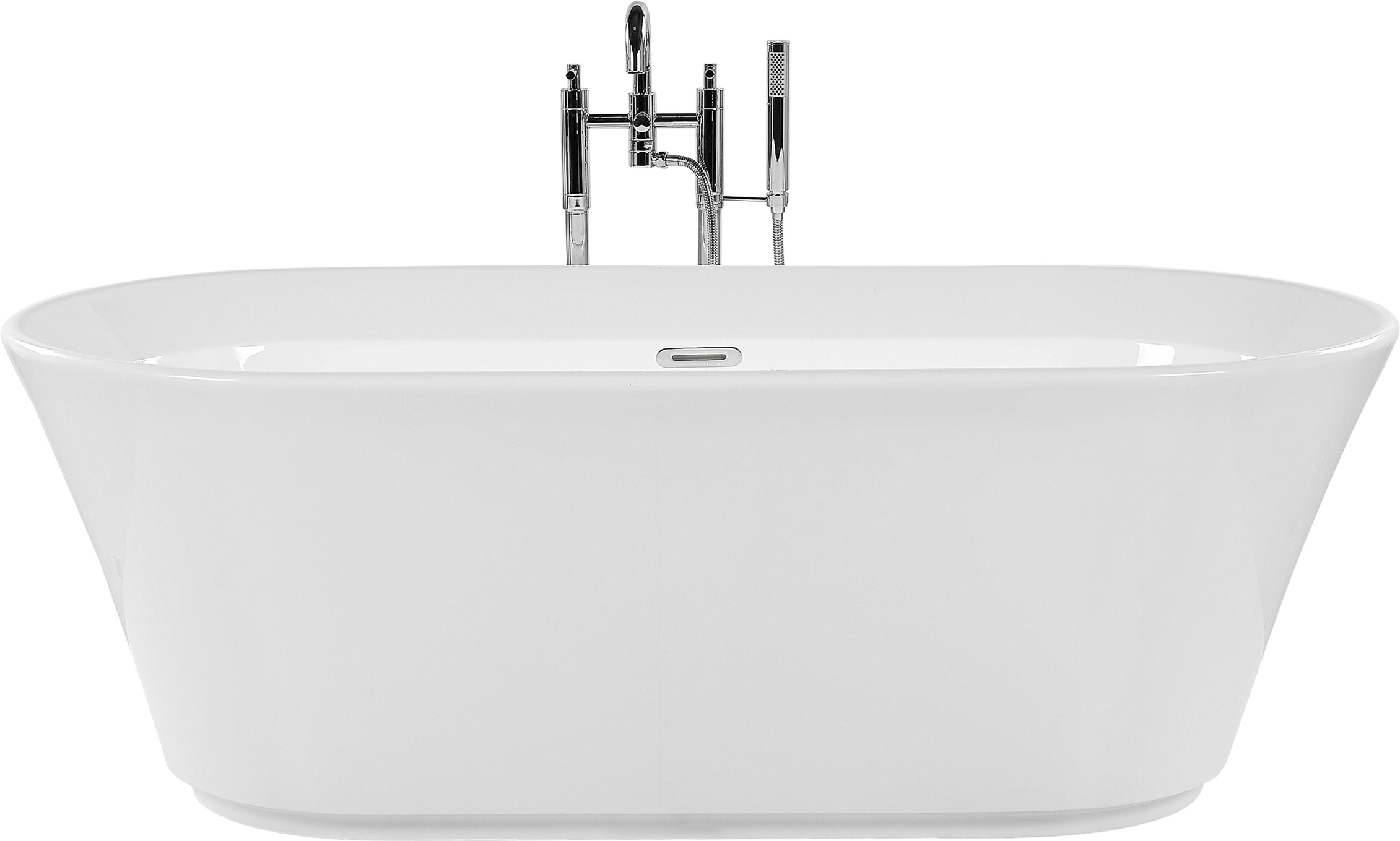 Beliani Freestanding Bath White Sanitary Acrylic Oval Single 170 x 79 cm Modern Design