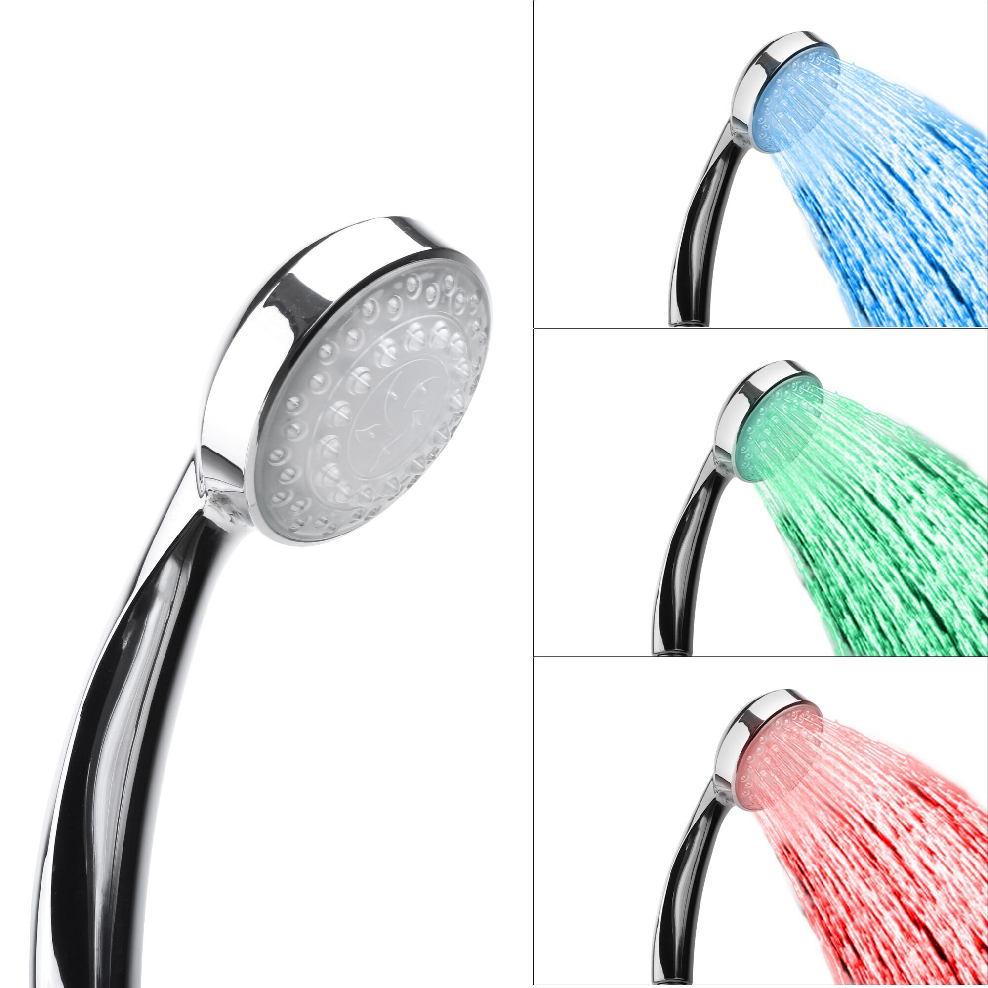 Beliani Shower Head Silver Synthetic LED Light Temperature Indicator Modern