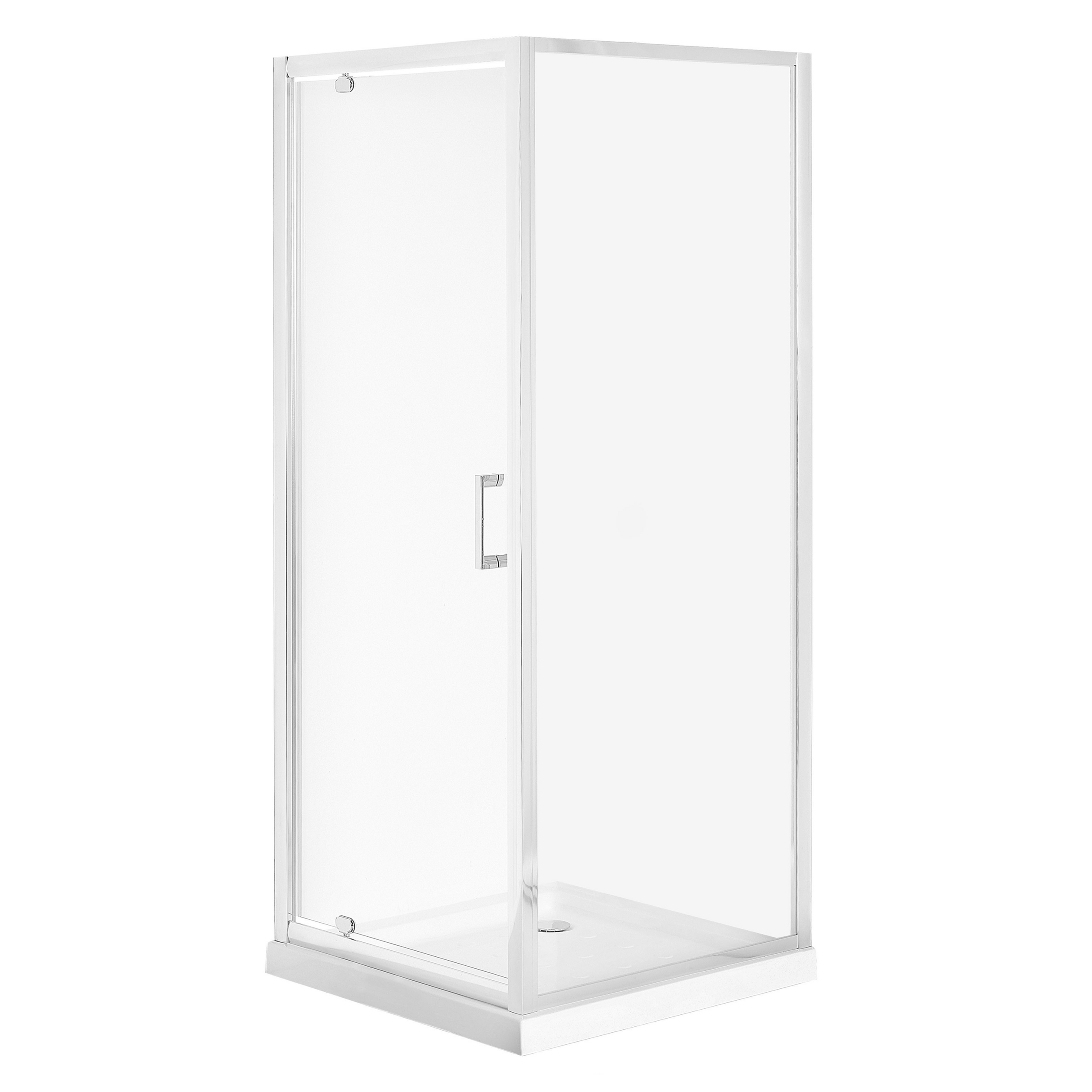 Beliani Shower Enclosure Silver Tempered Glass Aluminum Frame Single Door Square 80 x 80 x 185 cm Modern Design