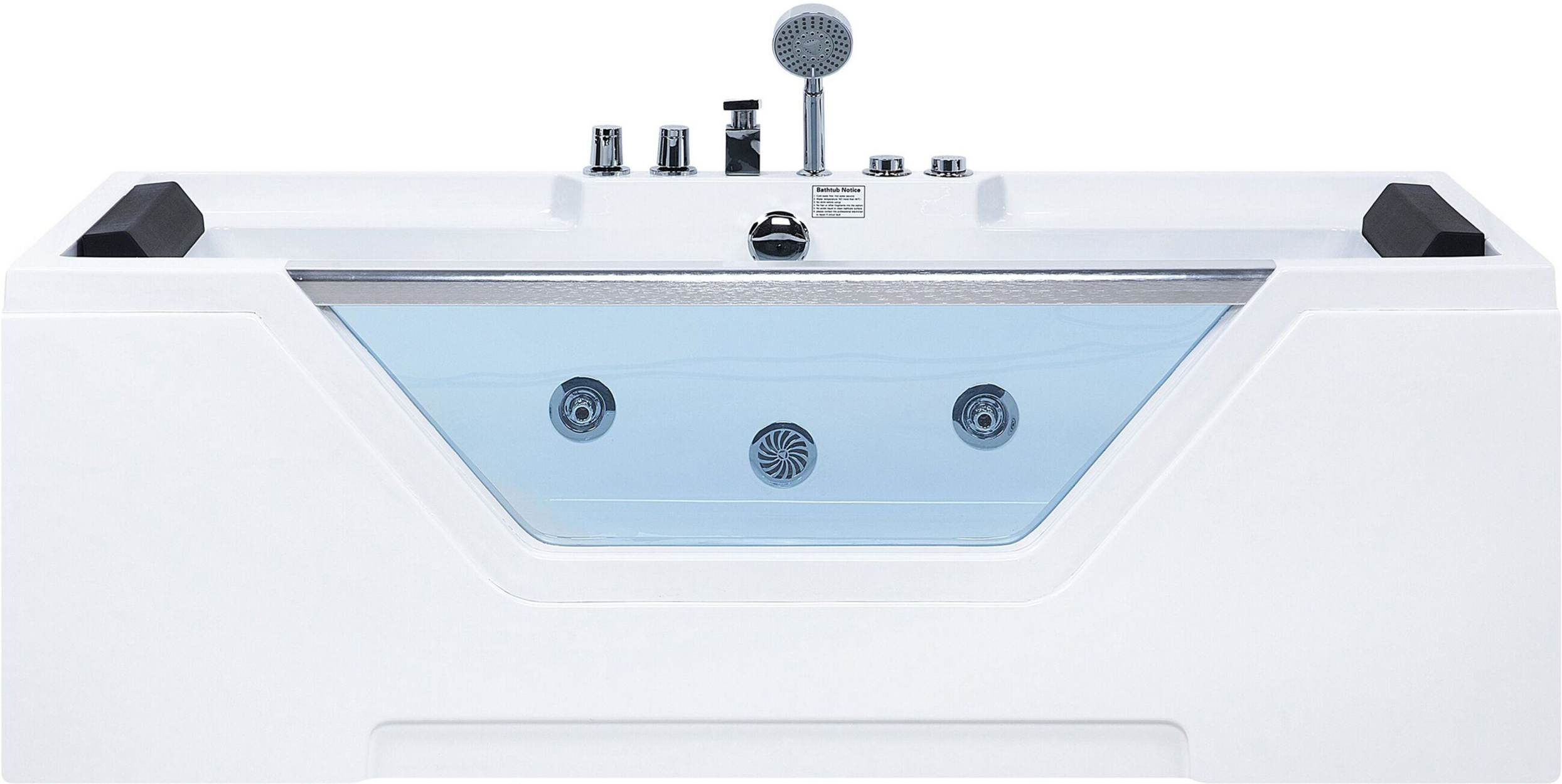 Beliani Straight Whirlpool Bath White Sanitary Acrylic Single 170 x 80 cm 6 Jet Rectangular Modern Style