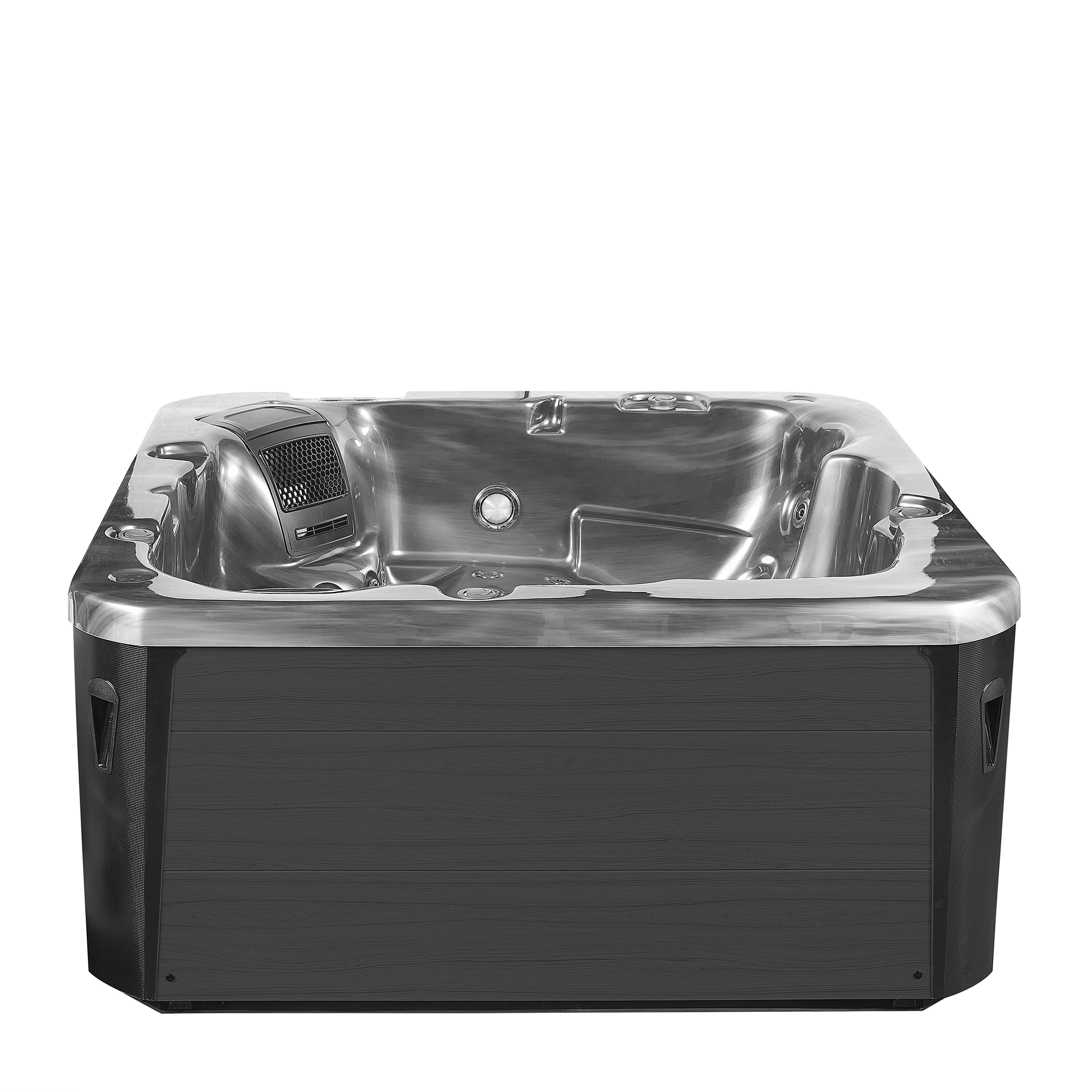 Beliani Hot Tub Silver Acrylic Outdoor 5-Person Tub with Jetstrems LED light Digital Control