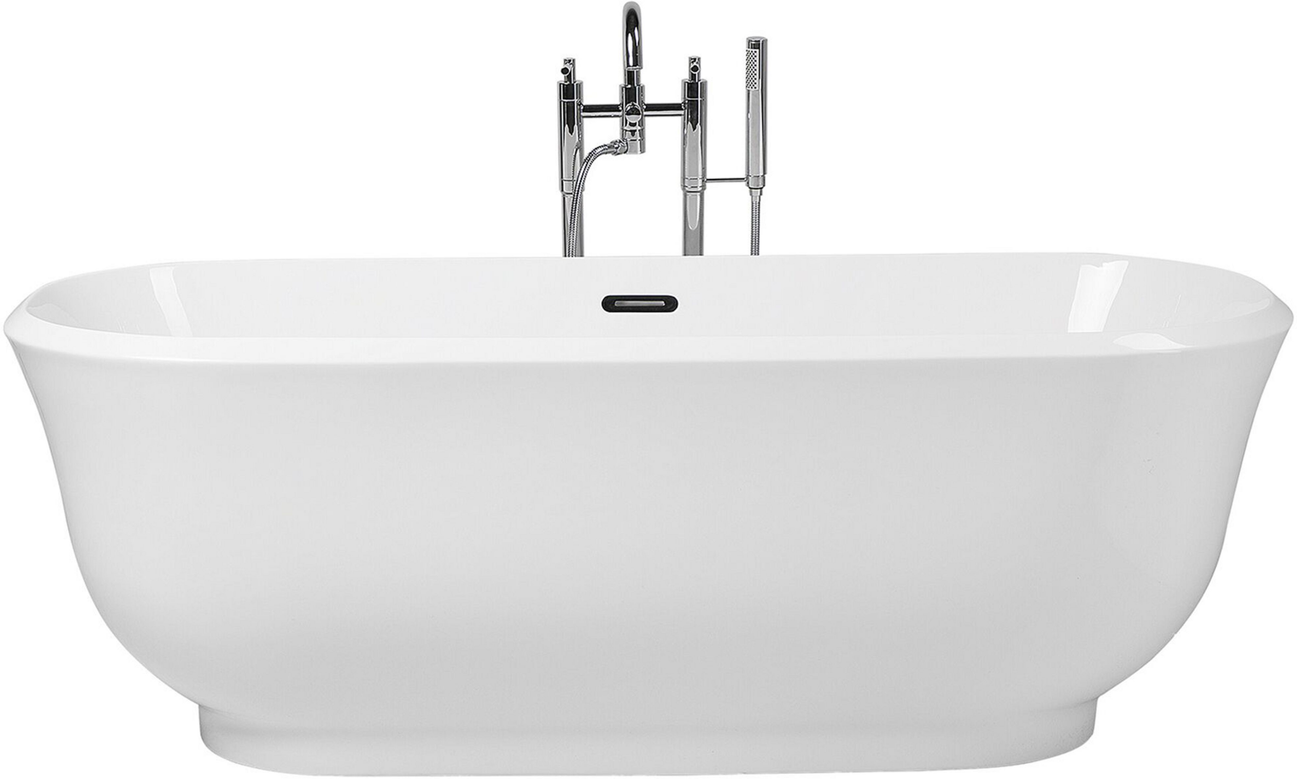 Beliani Freestanding Bath White Sanitary Acrylic Oval Single 170 x 77 cm Modern Design