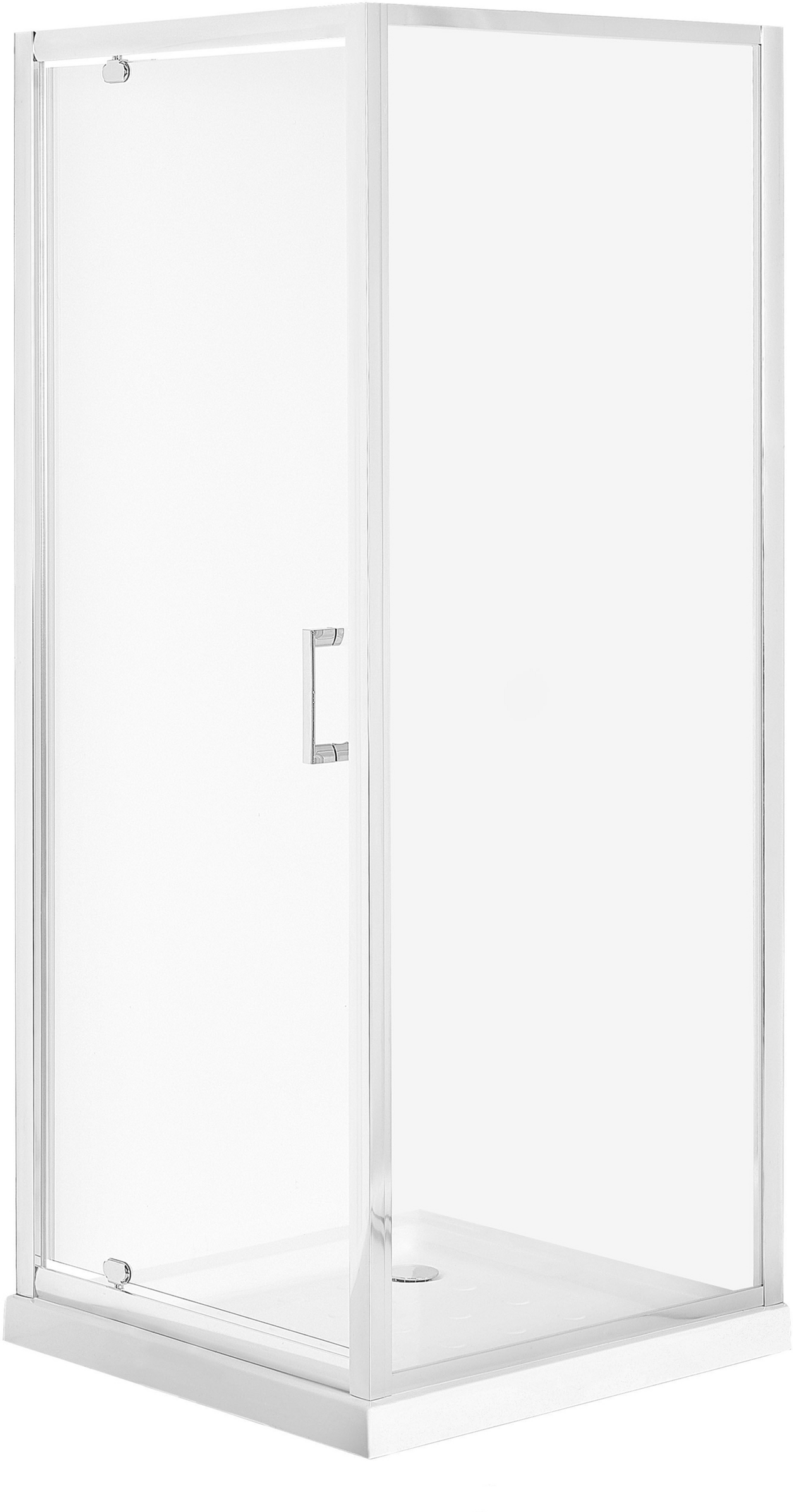 Beliani Shower Enclosure Silver Tempered Glass Aluminum Frame Single Door Square 70 x 70 x 185 cm Modern Design