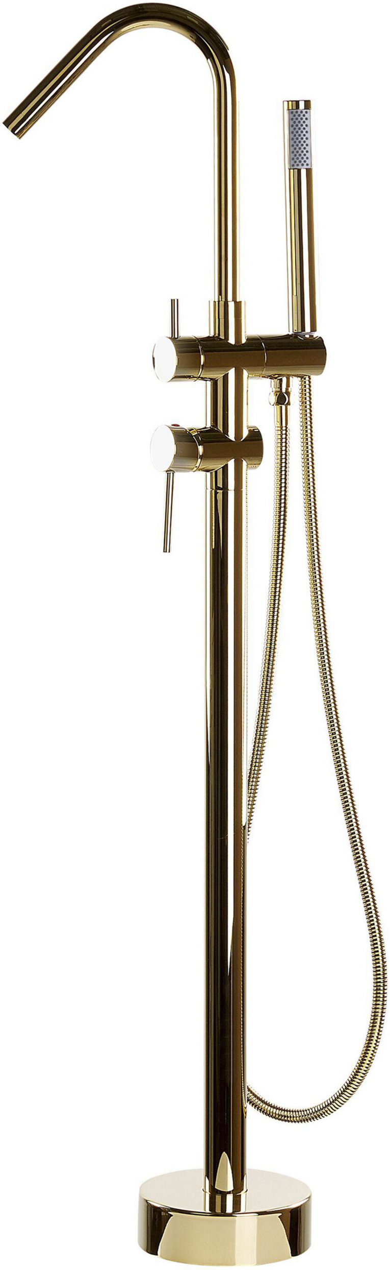 Beliani Bath Mixer Tap Gold Chrome Freestanding Modern