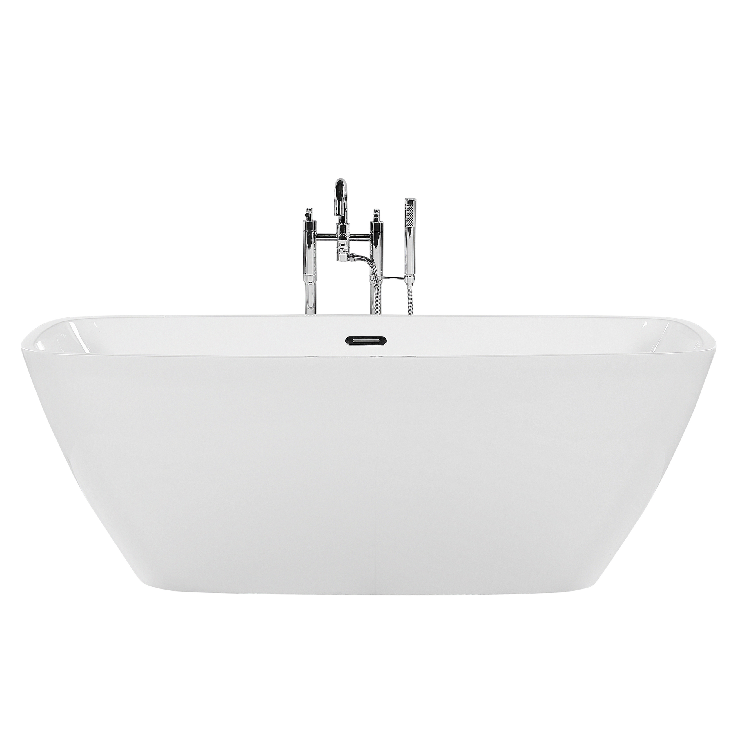 Beliani Freestanding Bath White Sanitary Acrylic Oval Single 170 x 78 cm Modern Design