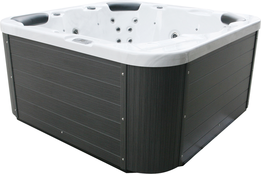 Beliani Hot Tub Grey Sanitary Acrylic 6 Seats Outdoor