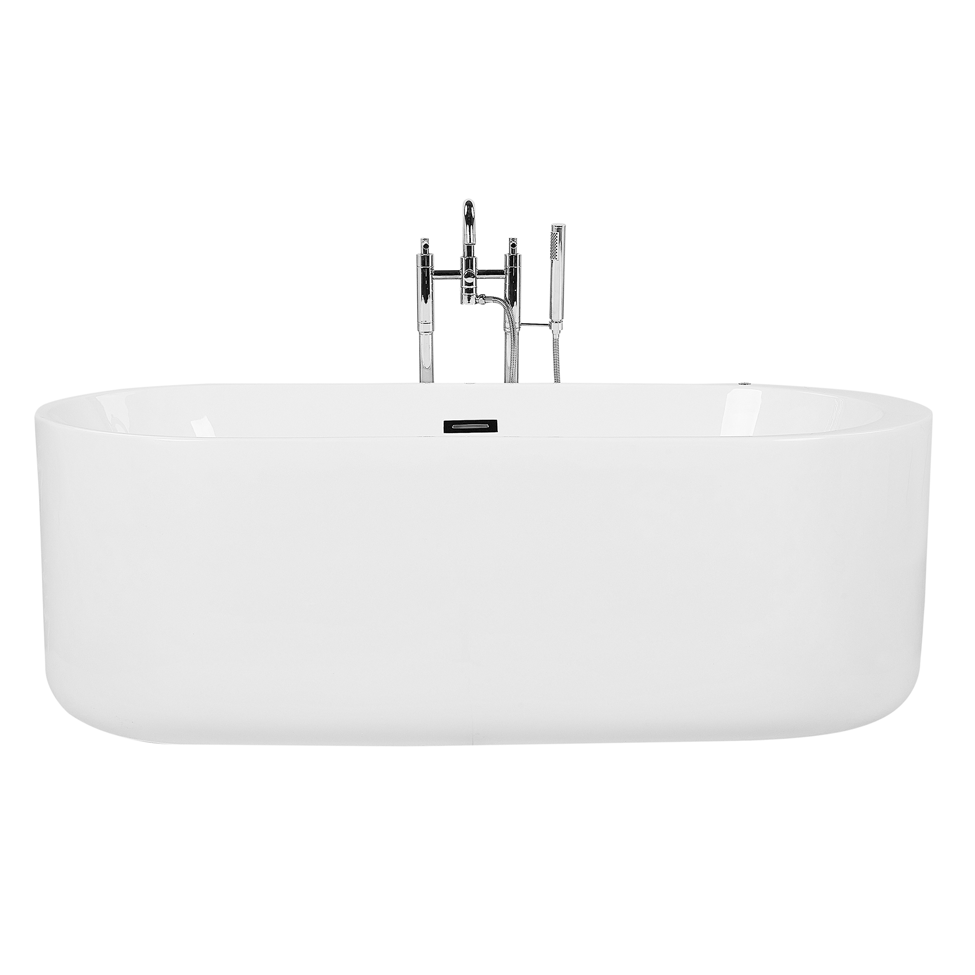 Beliani Freestanding Bath White Sanitary Acrylic Single 170 x 80 cm Oval Modern Style