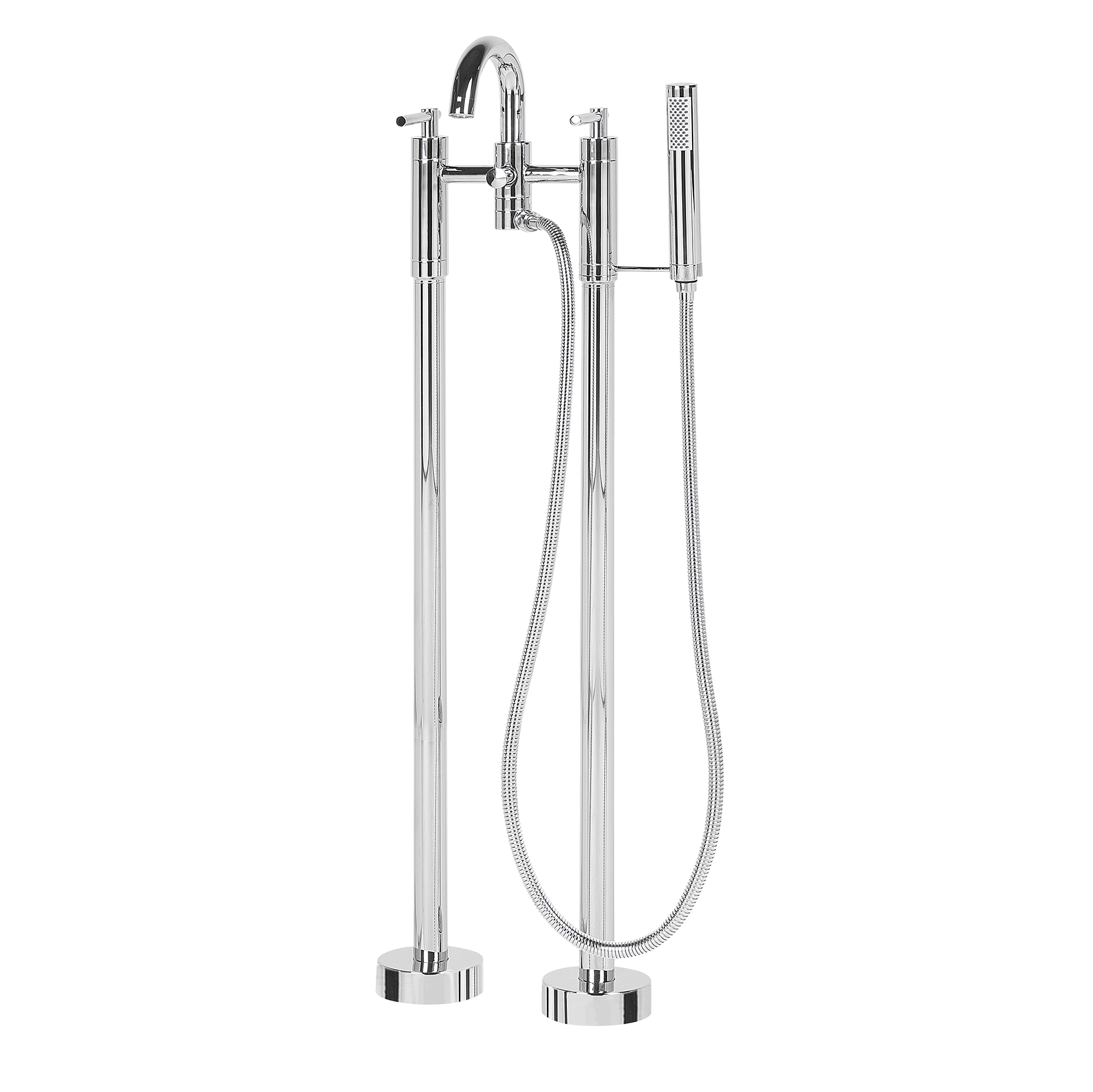 Beliani Freestanding Bath Shower Mixer Silver Chrome