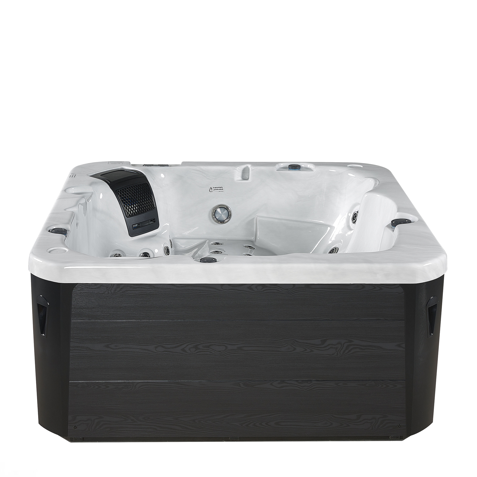 Beliani Hot Tub Grey Acrylic Outdoor 5-Person Tub with Jetstrems LED light Digital Control