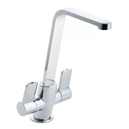 Reginox Alpina Mid Sky Pull Down Touch Twin Lever Monobloc Tap in , Silver Reginox 37cm H X 21cm W X 23cm D