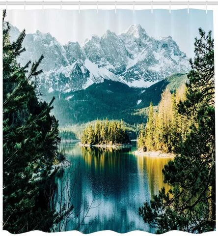 East Urban Home Mountains Shower Curtain East Urban Home Size: 200cm H x 175cm W  - Size: 180cm H x 175cm W