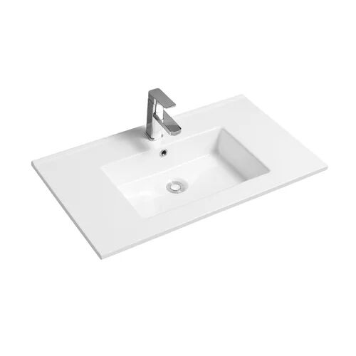 Limoge Ceramic Inset Basin Limoge Size: 15.5cm H x 81cm W x 46cm D  - Size: Small