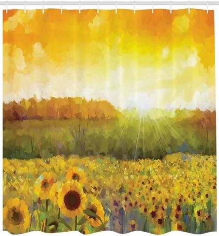 East Urban Home Meadow with Sun Polyester Shower Curtain East Urban Home Size: 220cm H x 175cm W  - Size: 240cm H x 175cm W