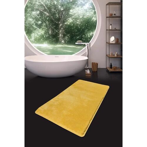 Ebern Designs Margaretville Rectangle Bath Mat Ebern Designs Colour: Yellow, Size: 3cm H x 80cm W x 140cm L  - Size: Large