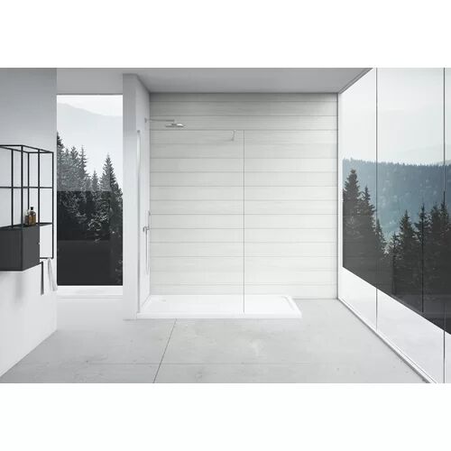 Belfry Bathroom Sandara 8mm Impact Resistant Glass Wet Room Screen Belfry Bathroom Size: 200cm H x 60cm W  - Size: 200cm H x 50cm W