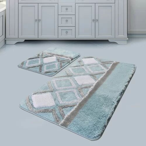 Ebern Designs Boysen 2 Piece Rectangle Non-Slip Bath Mat Set Ebern Designs 50 x 50cm