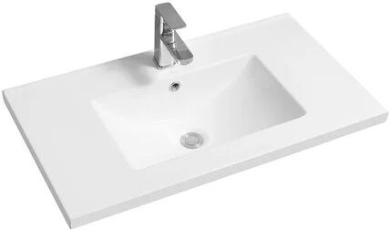 Limoge Ceramic Inset Basin Limoge Size: 18cm H x 81cm W x 46cm D  - Size: 15cm H x 101cm W x 46cm D