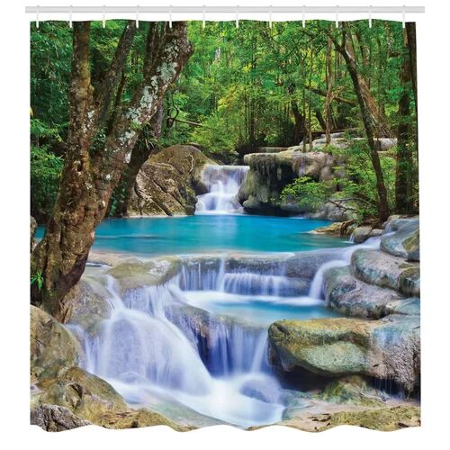 East Urban Home Waterfall in the Forest Shower Curtain East Urban Home  - Size: Standard (72" x 72") Extra Long (72" x 96")