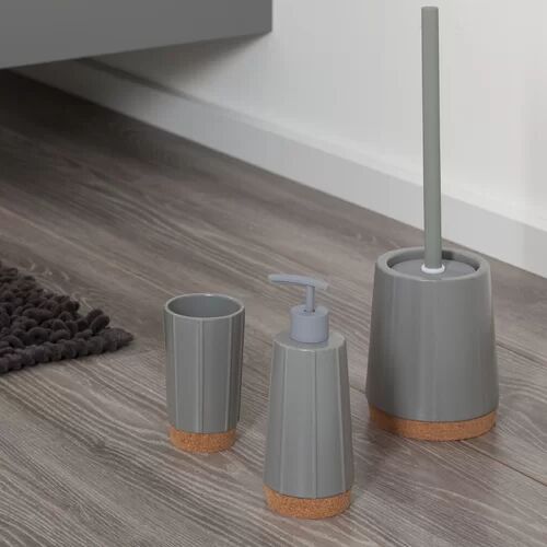 Sealskin Cork 3 Piece Bathroom Accessory Set Sealskin Finish: Grey