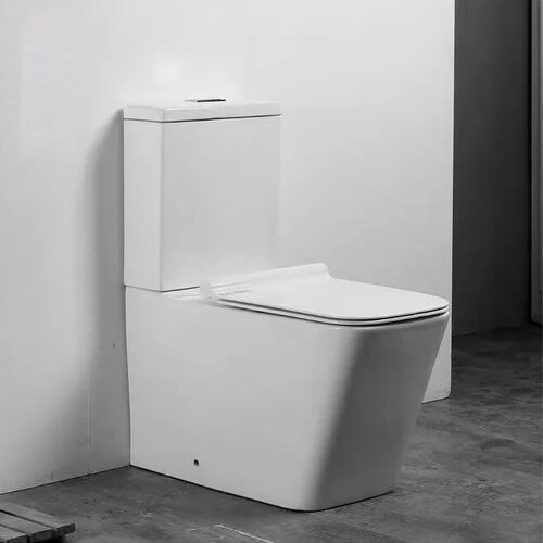 Belfry Bathroom Tarpley Close Coupled Toilet with Button Flush and Soft Close Seat Belfry Bathroom  - Size: Large