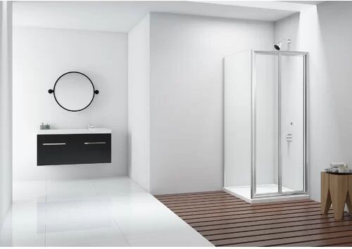 Belfry Bathroom Steephill Framed Impact Resistant Glass Bifold Shower Door Belfry Bathroom Size: 185cm H x 71cm W  - Size: 5cm H x 168cm W x 76cm D