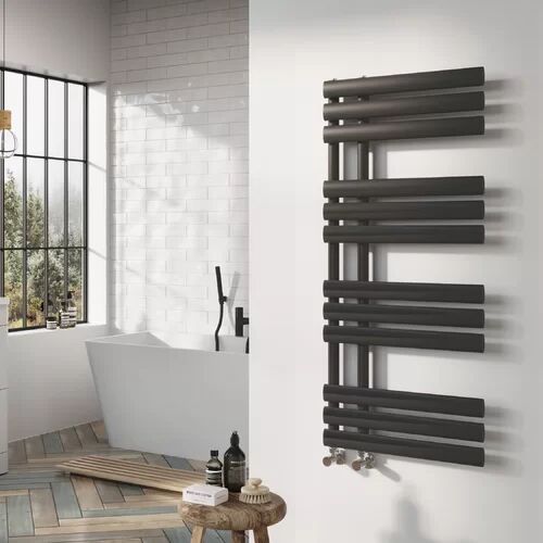 Belfry Bathroom Lexi Vertical Flat Panel Towel Rail Belfry Bathroom Finish: Anthracite, Size: 1130mm H x 500mm W x 60mm D  - Size: 1800mm H x 290mm W x 130mm D