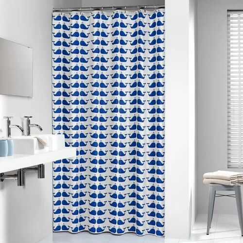 Sealskin Whale Shower Curtain PEVA 180X200 Cm Blue Sealskin  - Size: Standard (72" x 72")