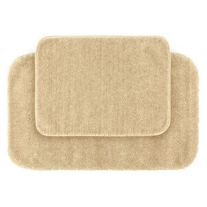 Garland Rug Deco Solid Plush 2-piece Bath Set, Beig/Green, 2 Pc