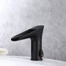 Homary Single Hole Touchless Electronic Waterfall Bathroom Sink Faucet in Matte Black