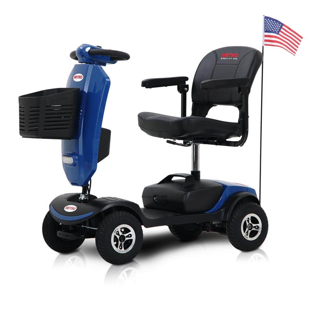 Aoibox Compact 4-Wheel Mobility Scooter in Blue