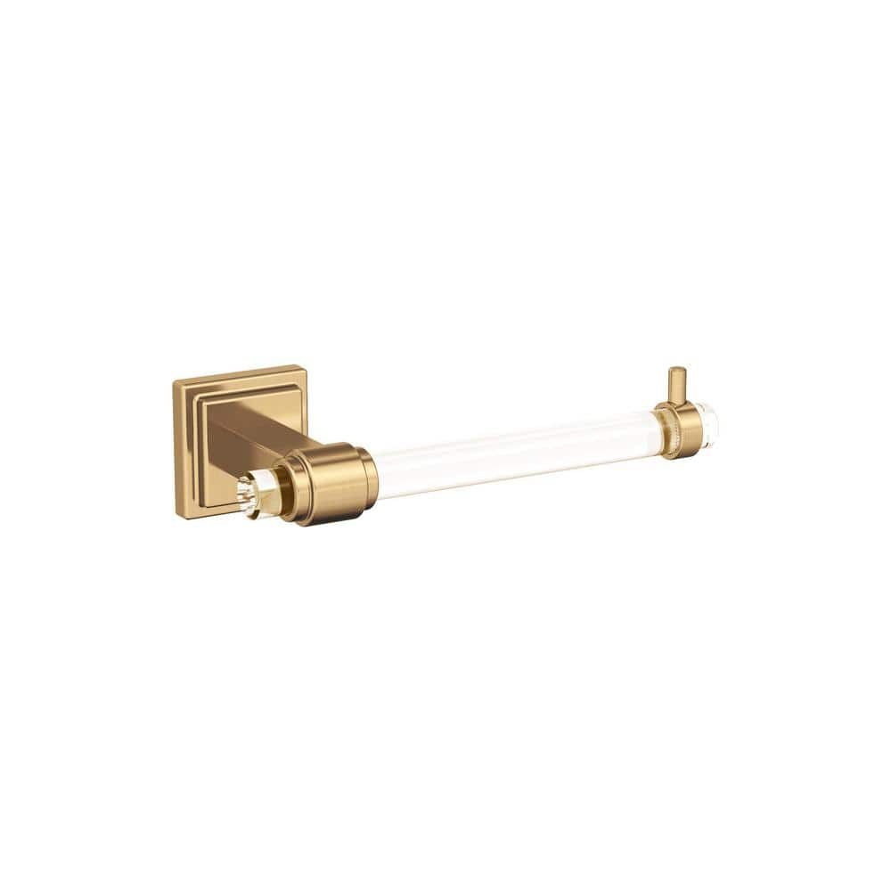 Amerock Glacio 7-1/16 in. (179 mm) L Single Post Toilet Paper Holder in Clear/Champagne Bronze