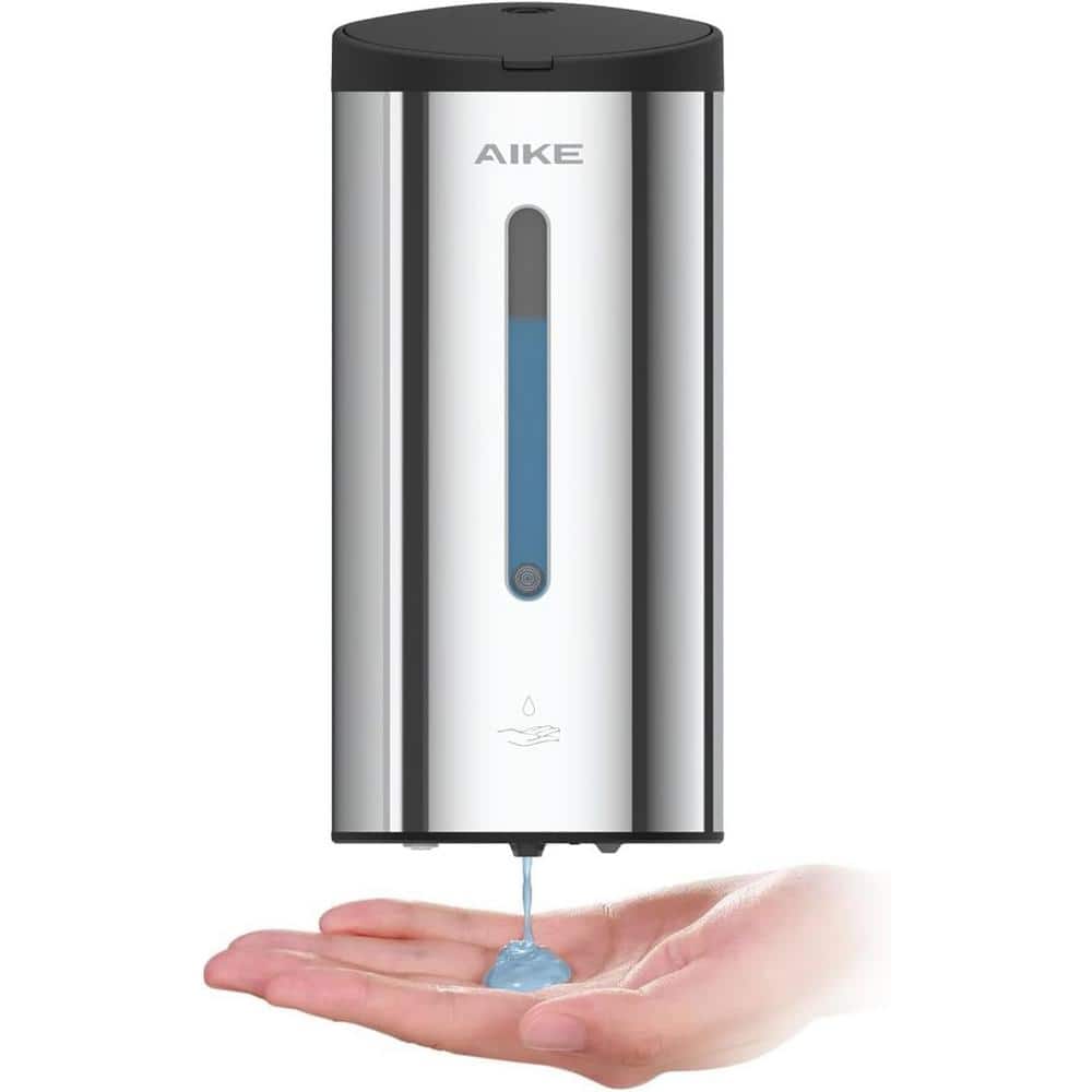 Adrinfly Automatic Touchless Wall-Mount Liquid Soap Dispenser with Large Capacity in Polished Stainless Steel 27Oz.